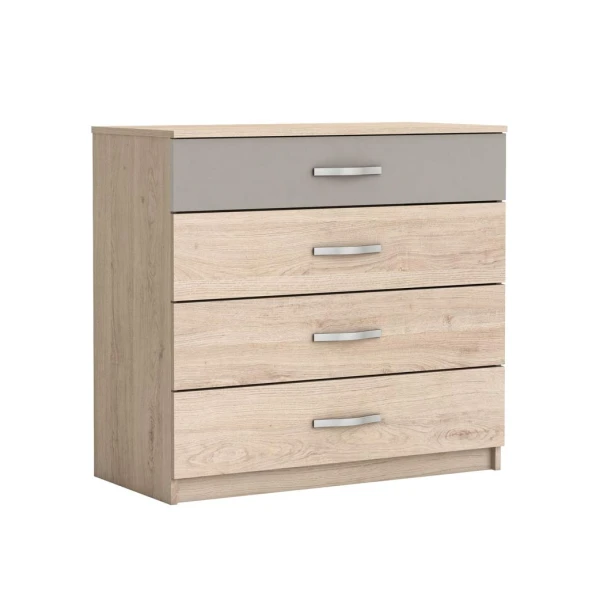 Cómoda 4 cajones bicolor