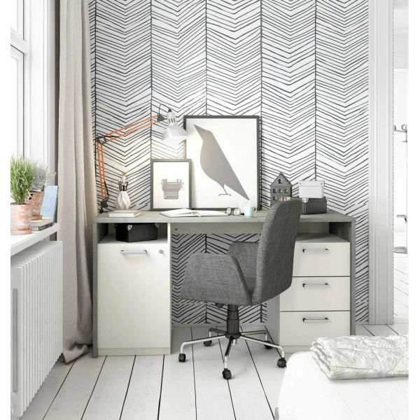 Escritorio Juvenil Con Cajones Y Estante