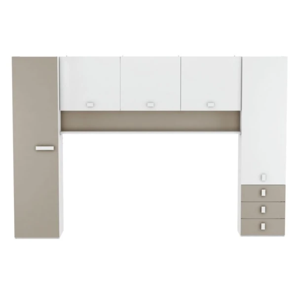 Mueble-Dormitorio. Incluye cama, 2 puertas-Armario, 3 cajones y estante. Funcional. Gran relación calidad-precio. Juvenil.