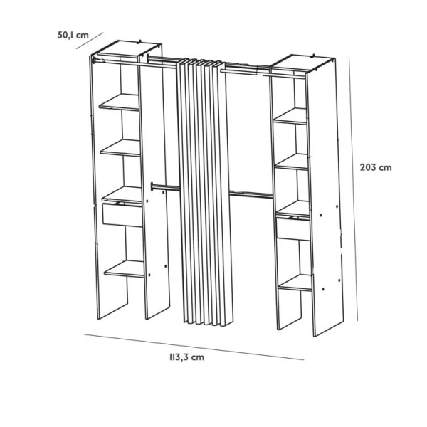 Vestidor doble con Cortinas