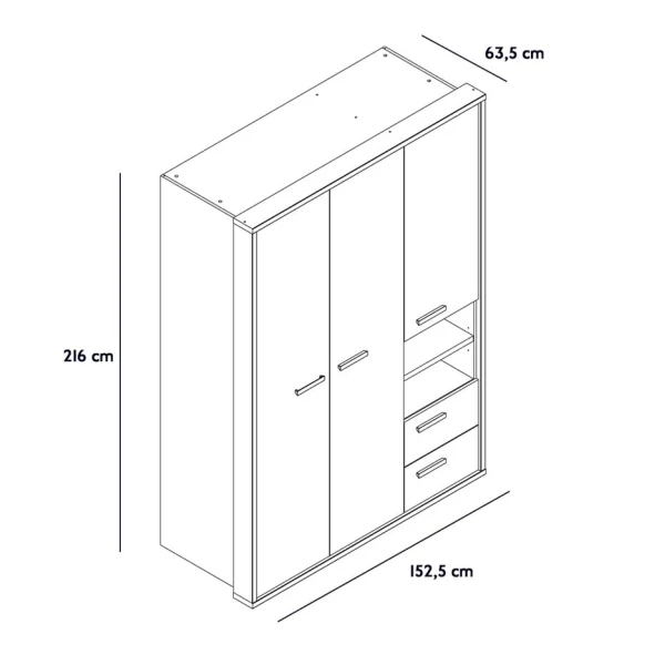 Armario Juvenil 3 Puertas