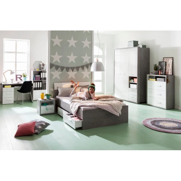 Cama Individual Con Cajones