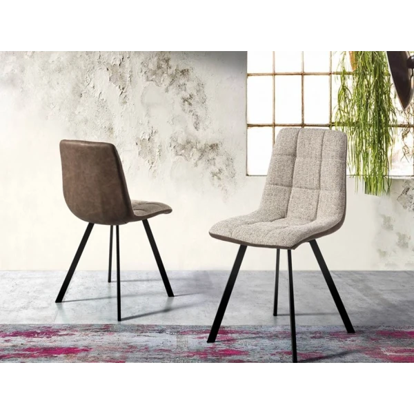 Silla De Comedor Tapizada Beige