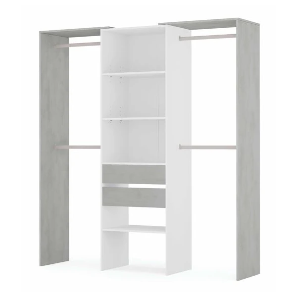 Mueble vestidor blanco / cemento