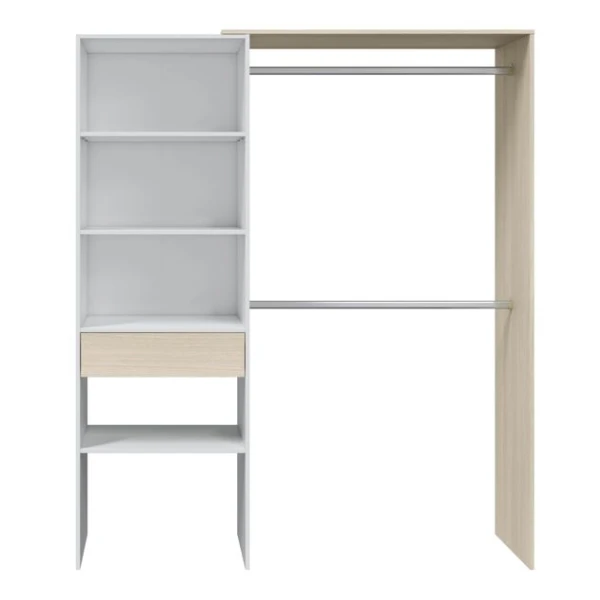 Mueble organizador con colgadores y cajones