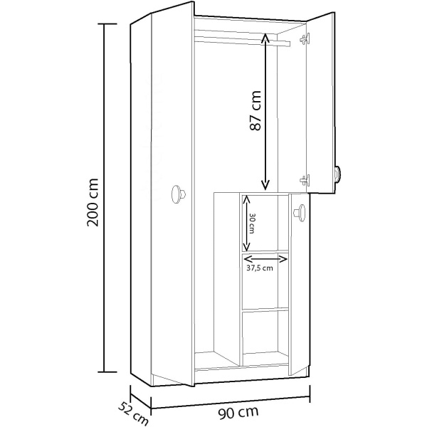 Armario Con Puertas Y Cajones 