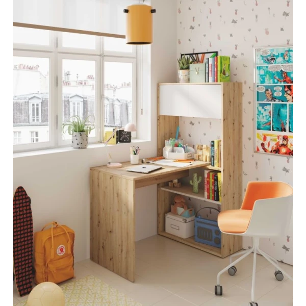 Mesa De Escritorio Con Estantes Y Puertas