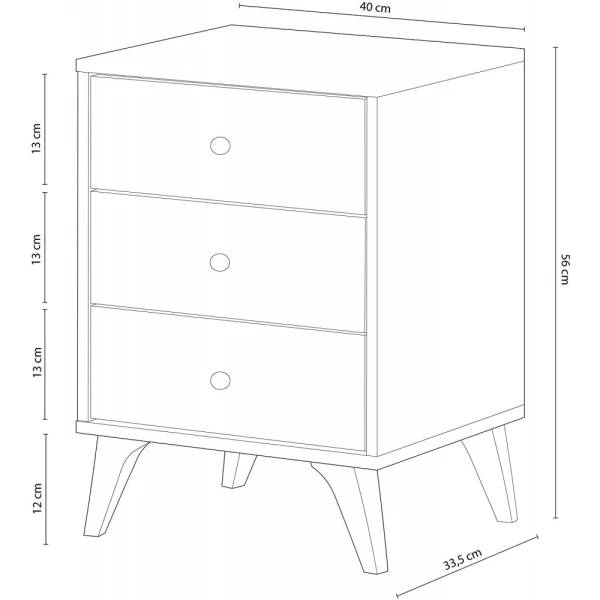 Mesita De Noche Con Cajones