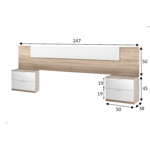 Cabezal Con Mesitas De Noche