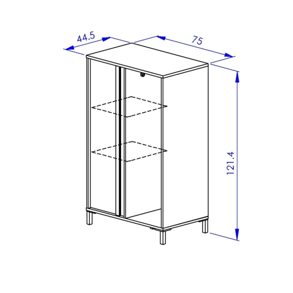 ARMARIO DE MEDIA ALTURA CON ESTANTES Y COLGADOR SIROCO