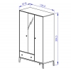 ARMARIO JUVENIL CON 3 PUERTAS Y CAJÓN INFERIOR TERRAL
