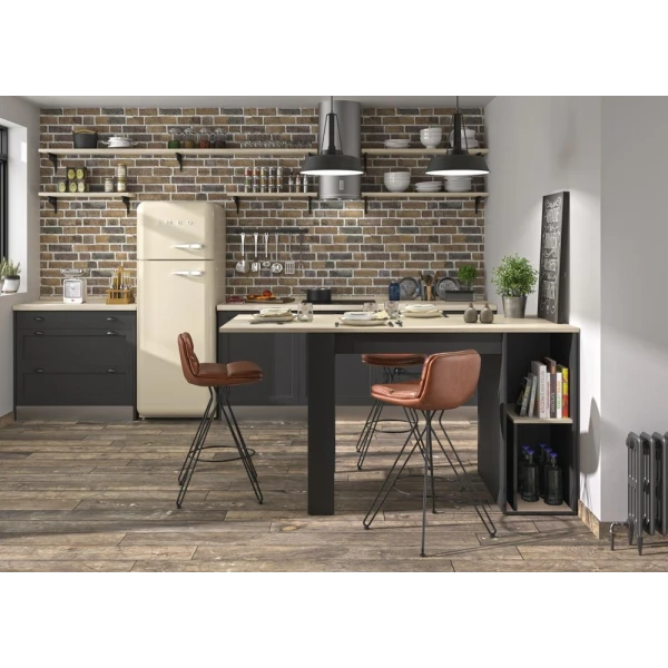 MESA DE COCINA EXTENSIBLE DE ESTILO INDUSTRIAL CHICAGO