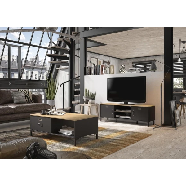 Mueble de salón estilo industrial