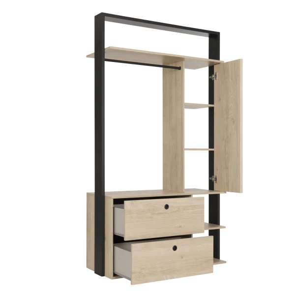 vestidor abierto con espejo