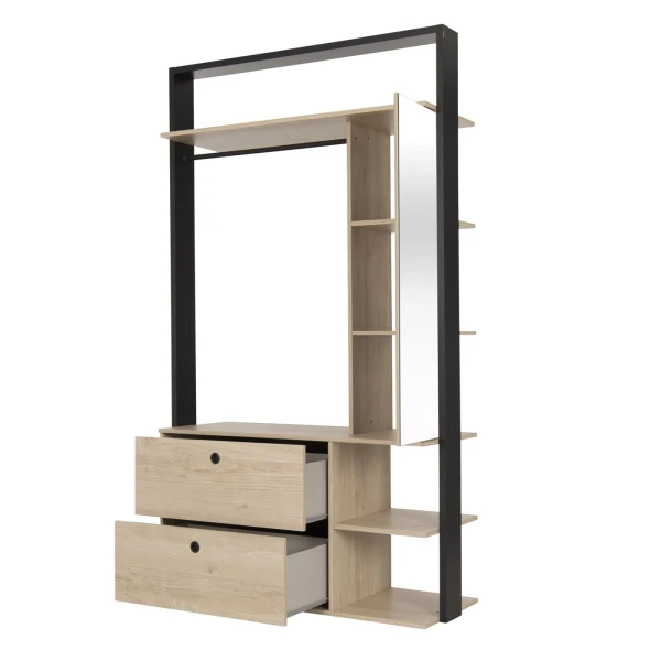 vestidor abierto con espejo