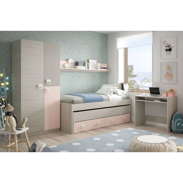 CAMA CON CAMA SUPLETORIA Y CAJONES INFERIORES AILUZ