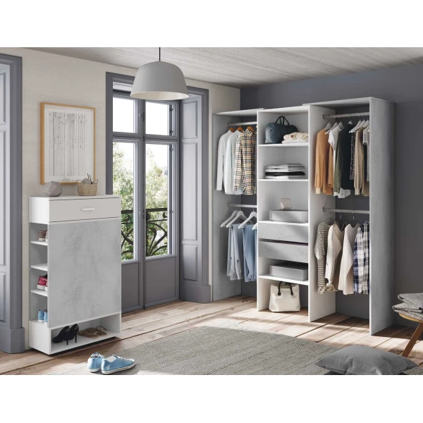 Armario vestidor con cajones