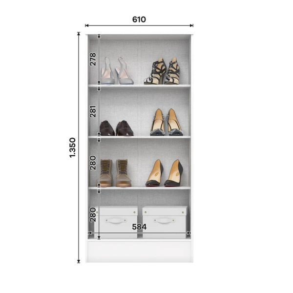 Armario con estantes