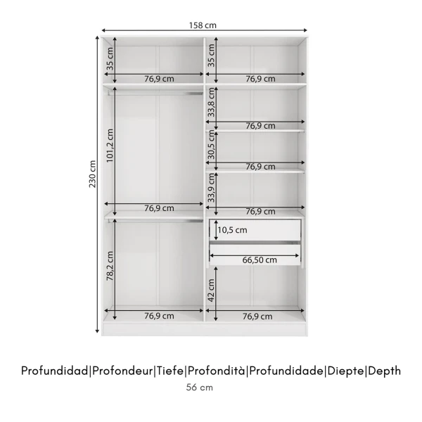 ARMARIO ROPERO 4 PUERTAS SHEPERD