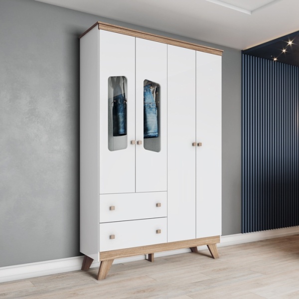 ARMARIO INFANTIL 4 PUERTAS 2 CAJONES CLOWN