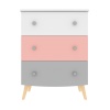 CÓMODA INFANTIL BLANCO, GRIS Y ROSA RINGO