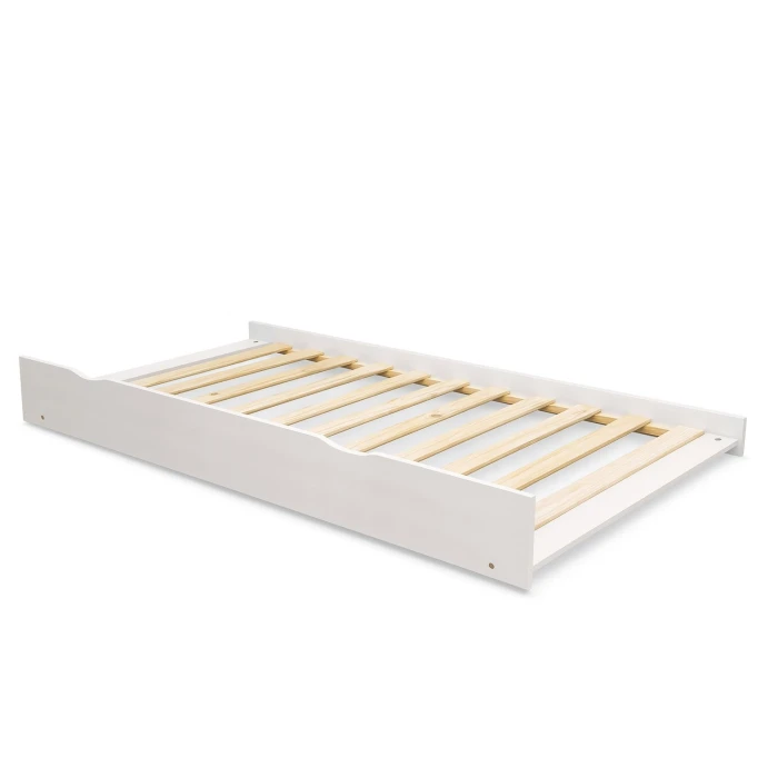 Cama supletoria RH blanca 90x190 con somier de lamas, práctica como cama extra para invitados o espacios reducidos