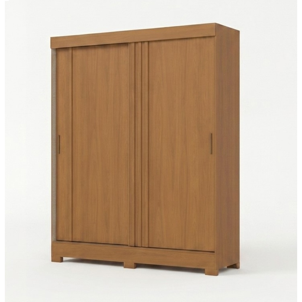 Armario ropero Auror en roble canela natural con puertas correderas, estilo moderno