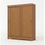 Armario ropero Auror en roble canela natural con puertas correderas, estilo moderno