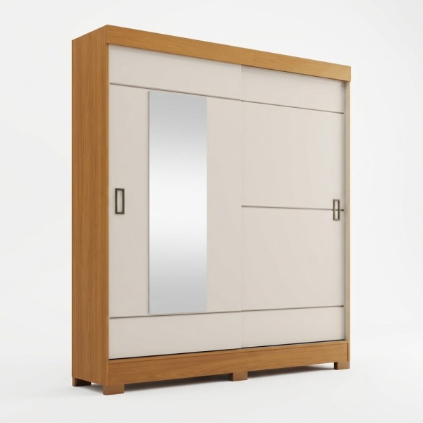 Armario de puertas correderas con espejo y cajones. 163 x 48,5 x 200 cm