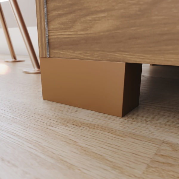Armario Vestidor Crisol con patas en roble natural y acabado gris shine, diseño moderno y elegante
