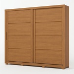 Armario puertas correderas Genius en roble canela, diseño elegante y gran capacidad
