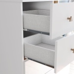 Armario infantil Gamil Vicawu 4 puertas con cajones amplios y acabado blanco moderno
